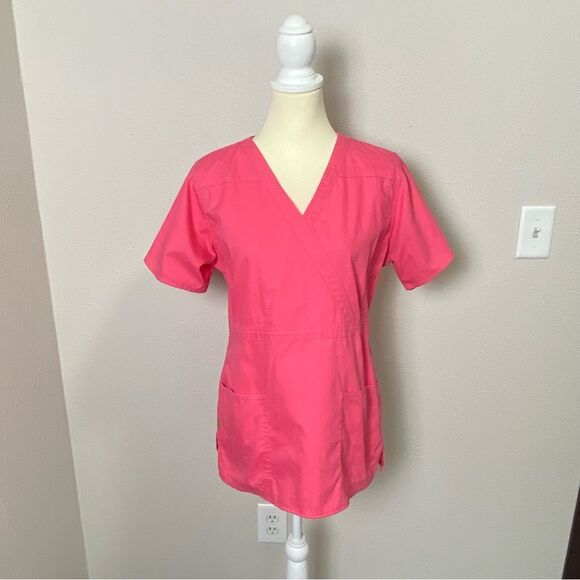 Carhartt Pink V-Neck Medical Scrub Top Women's Size Medium - Picture 8 of 15